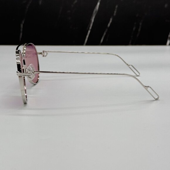 NEW CARTIER ROUND SILVER PINK WOMEN SUNGLASSES CARTIER CT0273S 004 - Picture 5 of 11